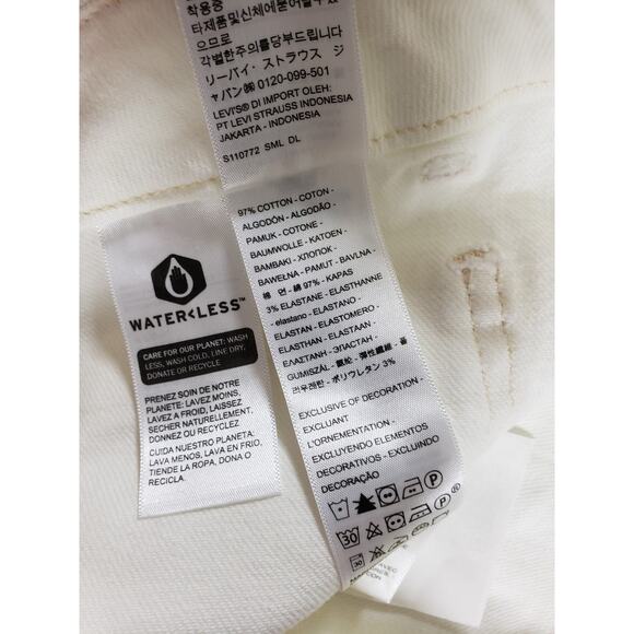 Levis Jeans Size 33 Womens White Denim Ladies Pants Boho 70s Low Rise Flared - Picture 4 of 14